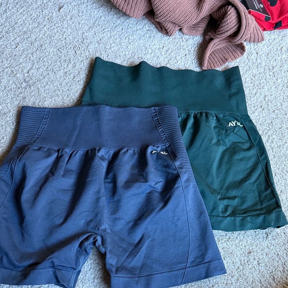 AYBL Athletic Shorts in Dark Green and Navy